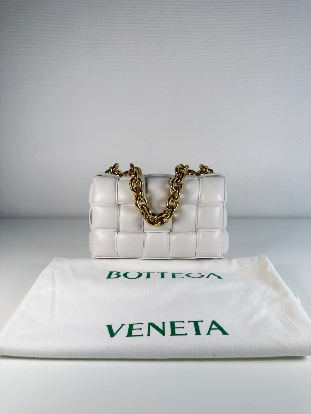 Chain Cassette en cuir Blanc