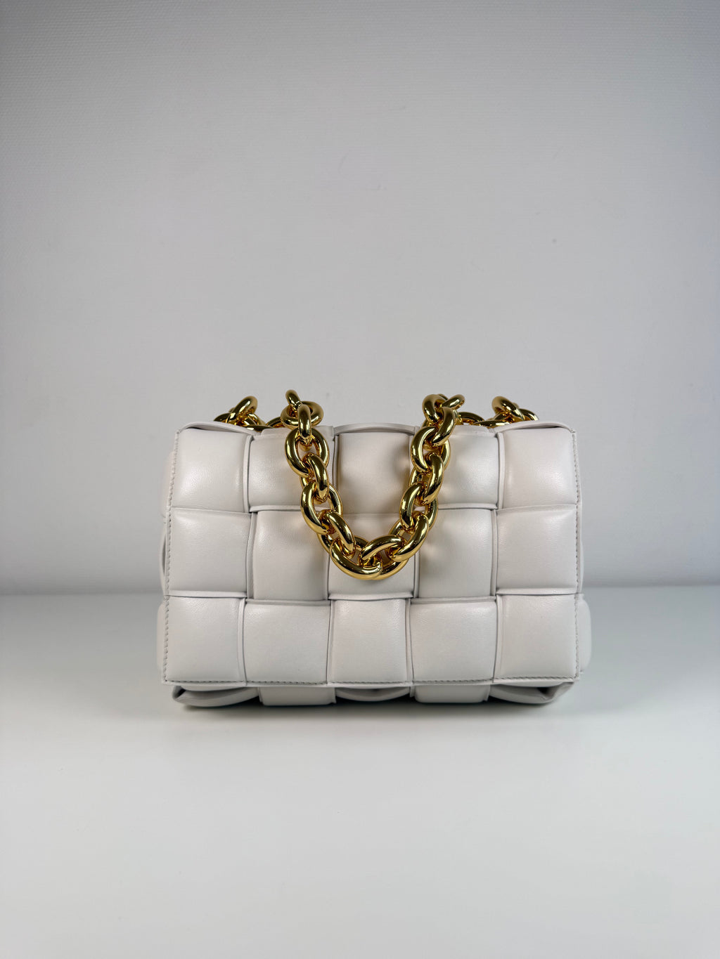 Chain Cassette en cuir Blanc