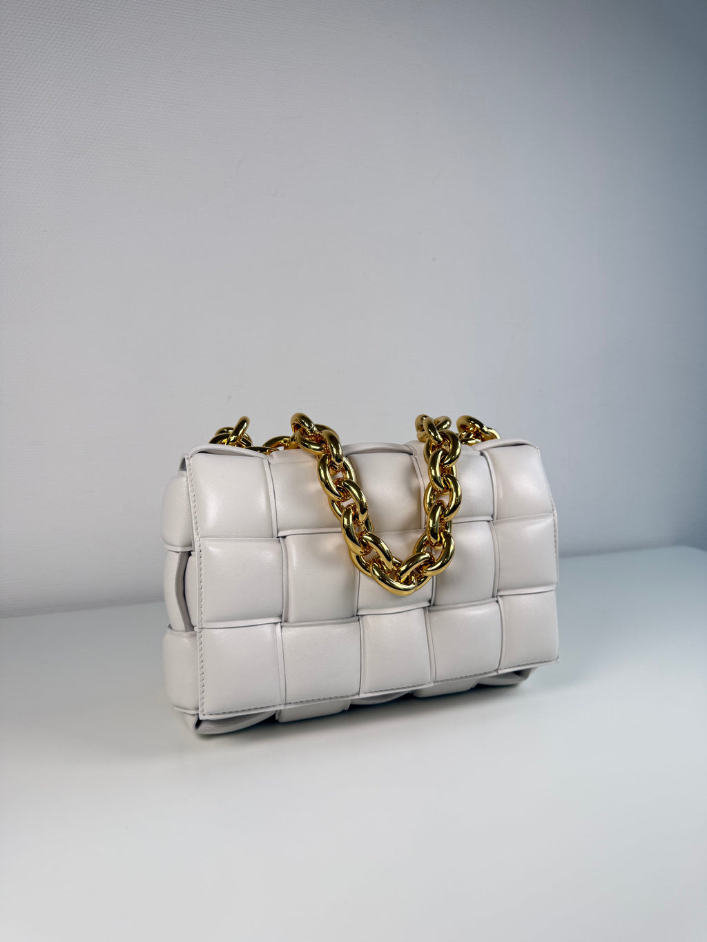 Chain Cassette en cuir Blanc