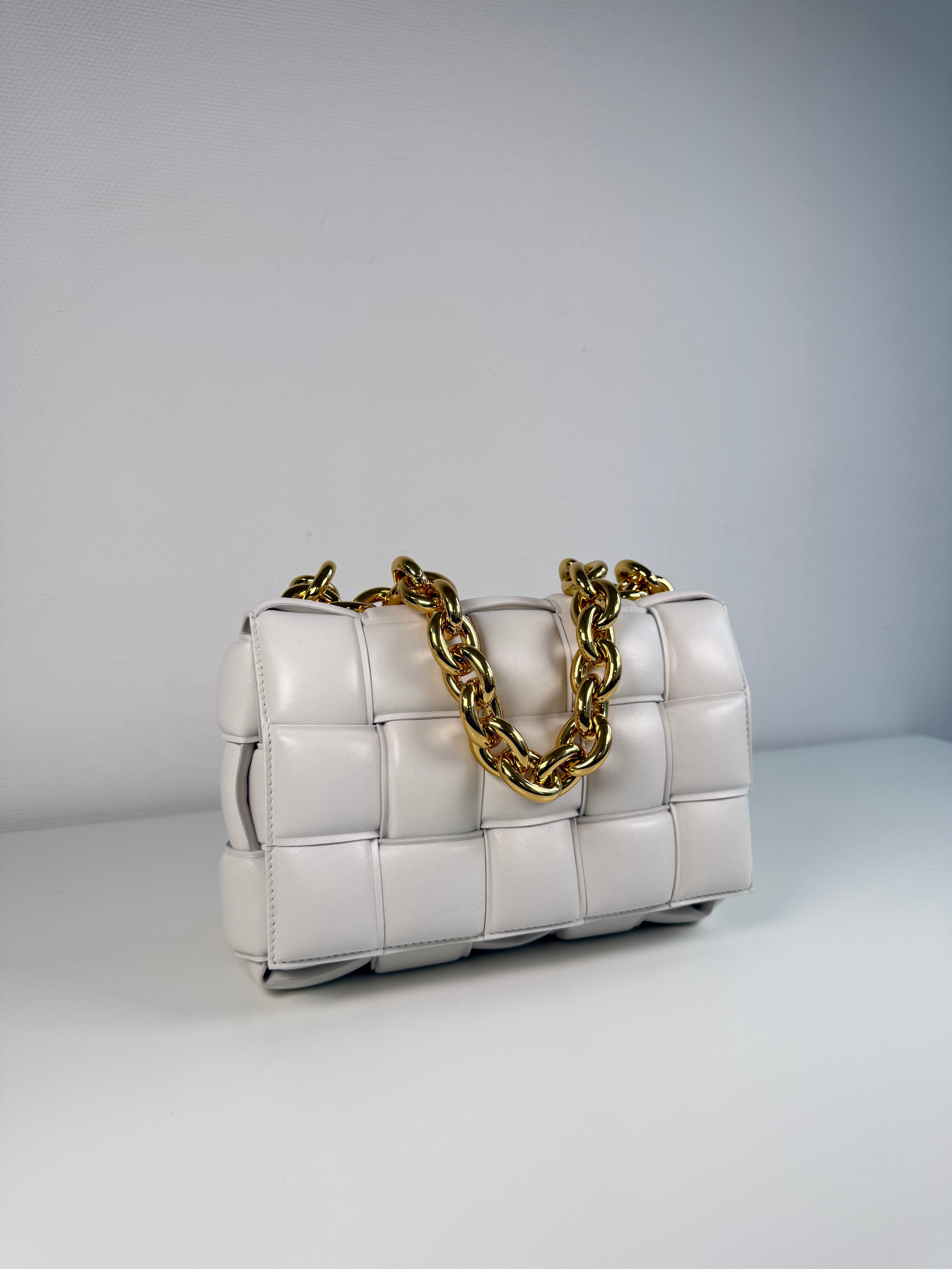Chain Cassette en cuir Blanc
