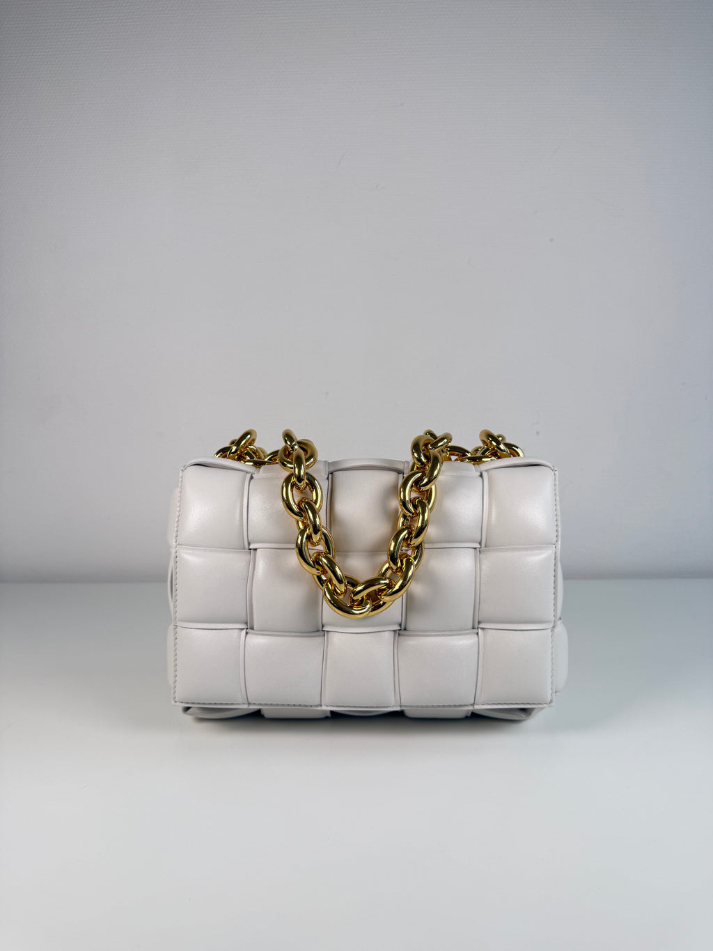 Chain Cassette en cuir Blanc