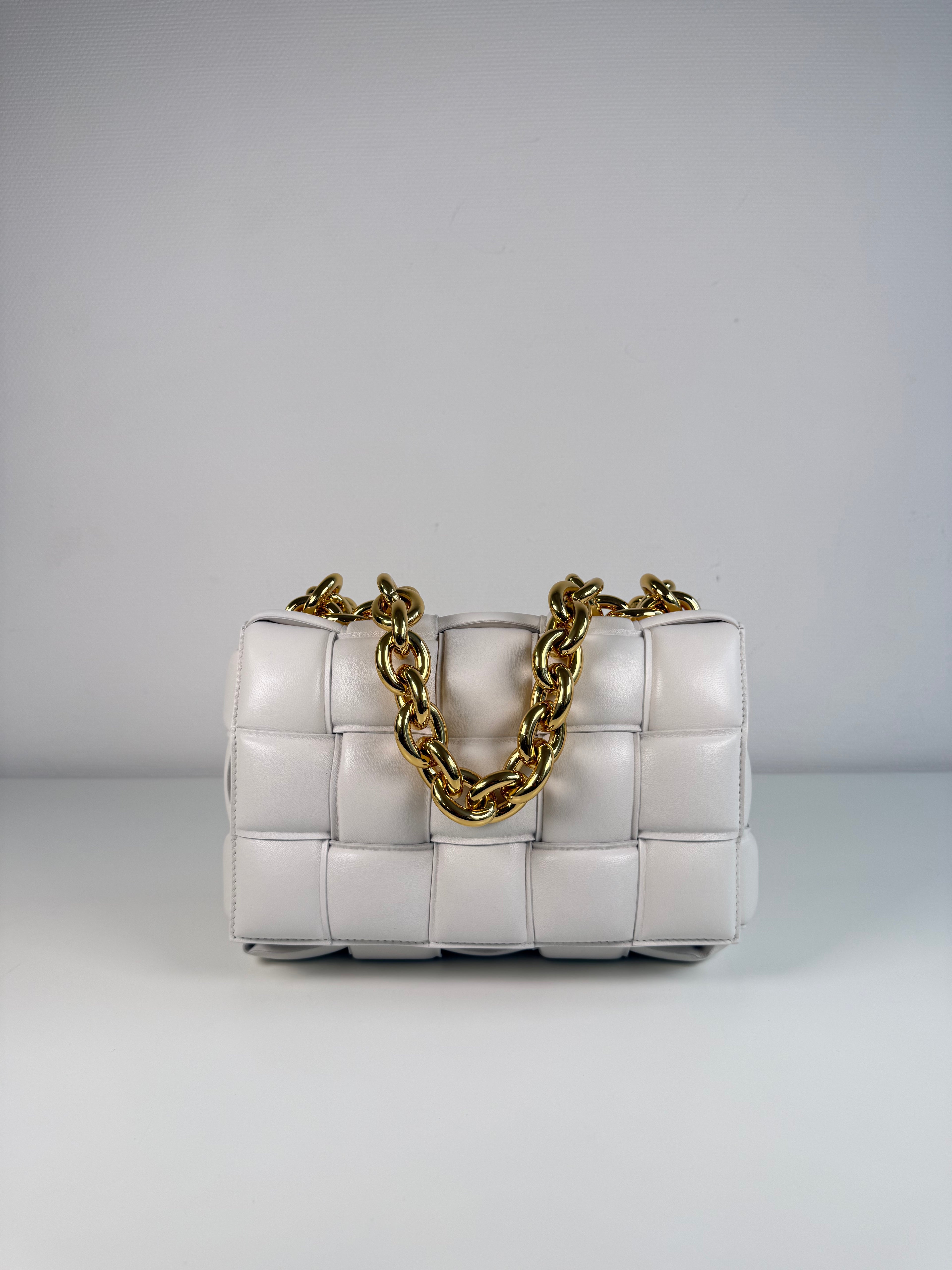 Chain Cassette en cuir Blanc