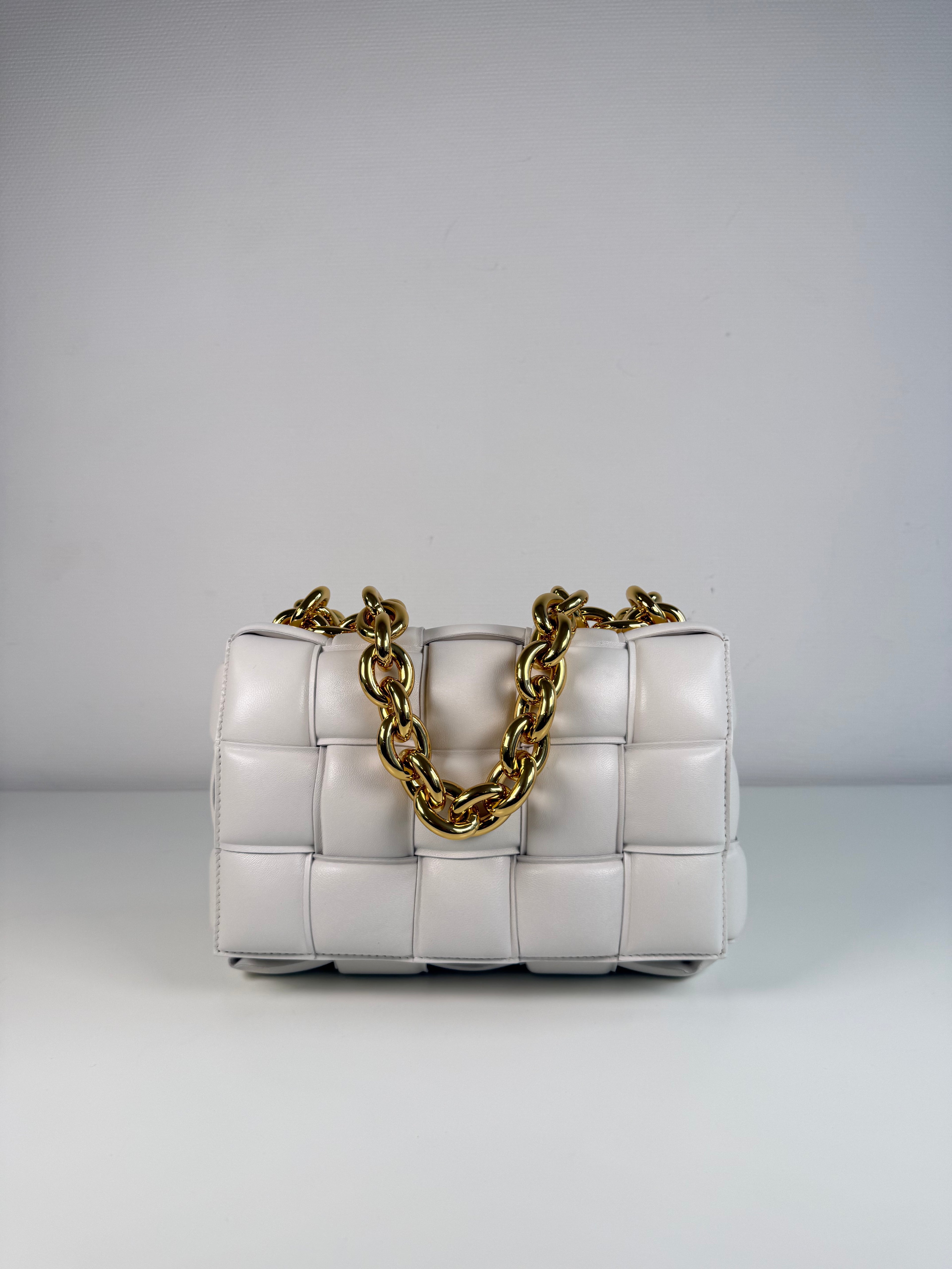 Chain Cassette en cuir Blanc