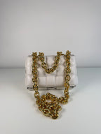 Chain Cassette en cuir Blanc