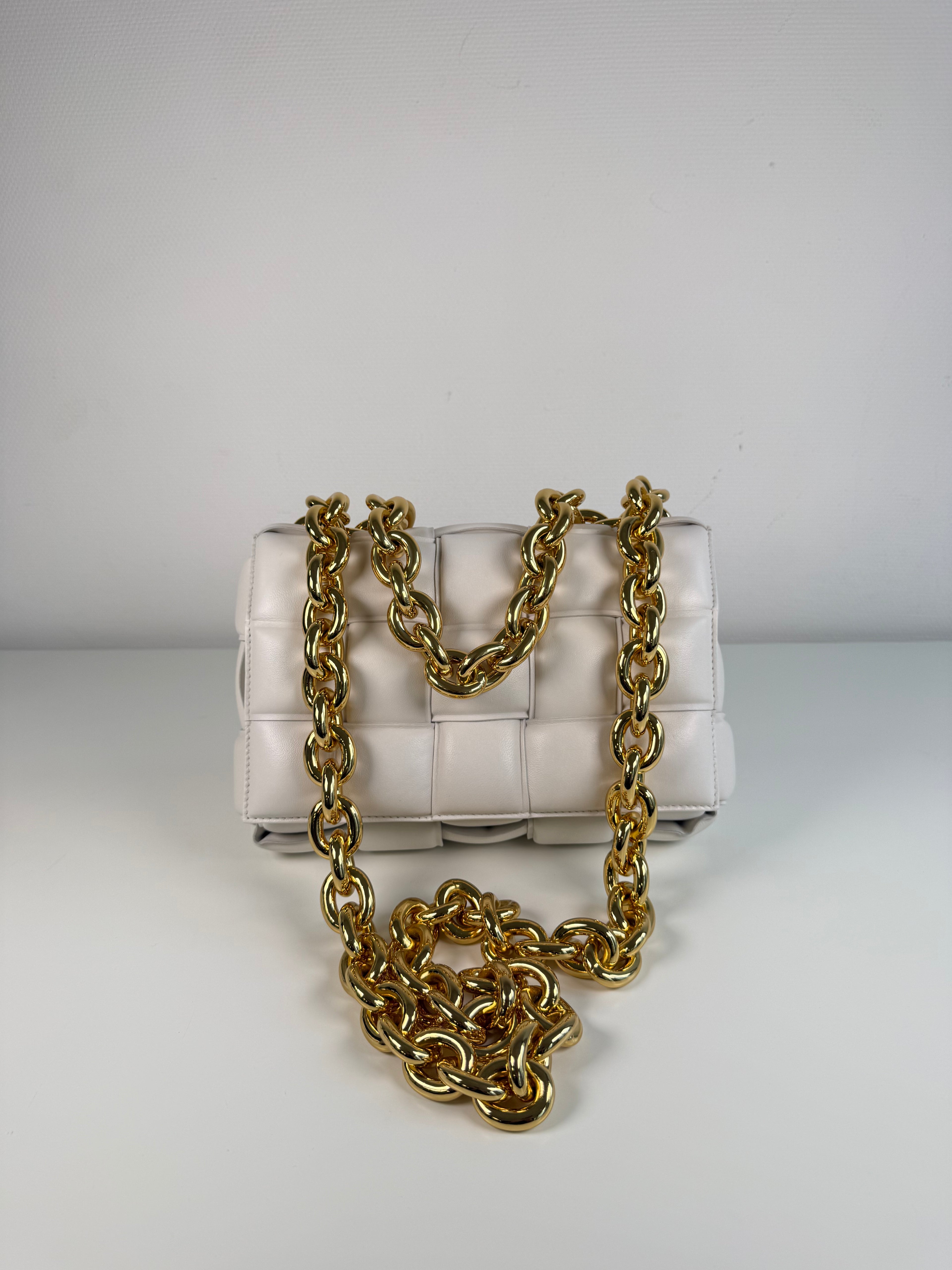 Chain Cassette en cuir Blanc