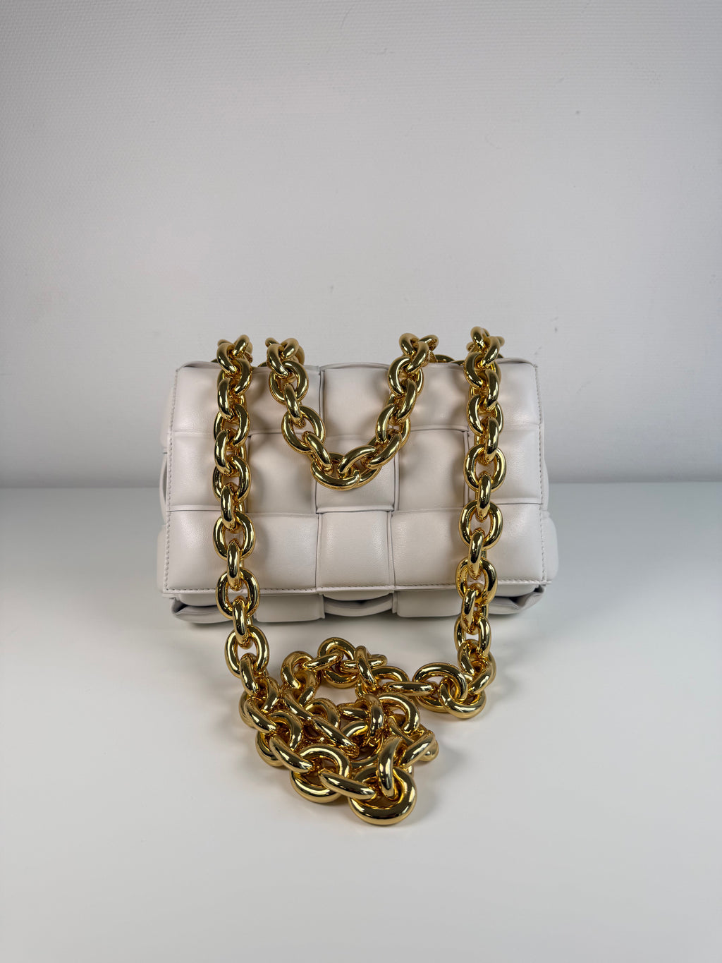 Chain Cassette en cuir Blanc