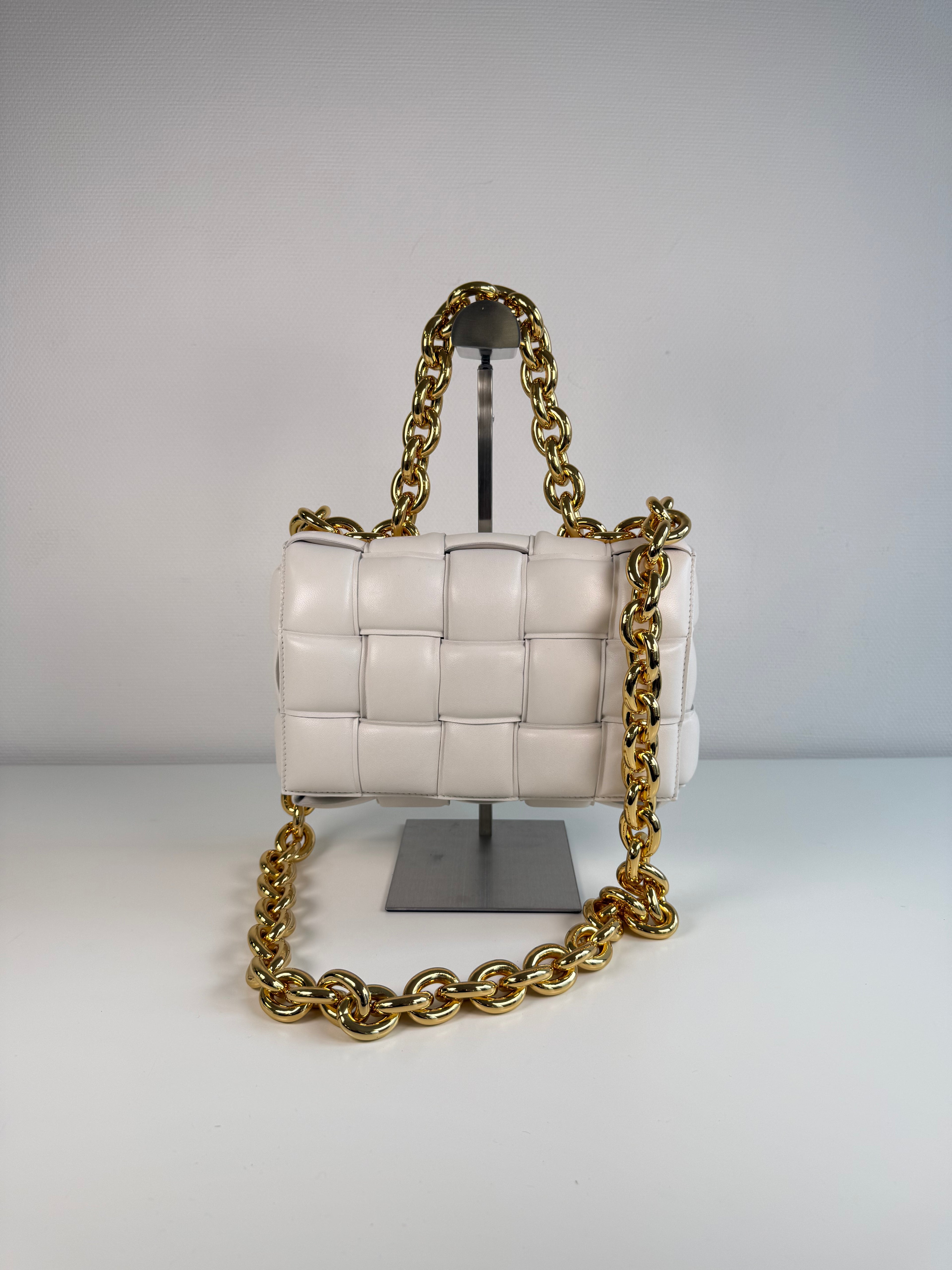 Chain Cassette en cuir Blanc