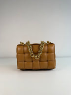 Chain Cassette en cuir Camel