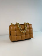 Chain Cassette en cuir Camel