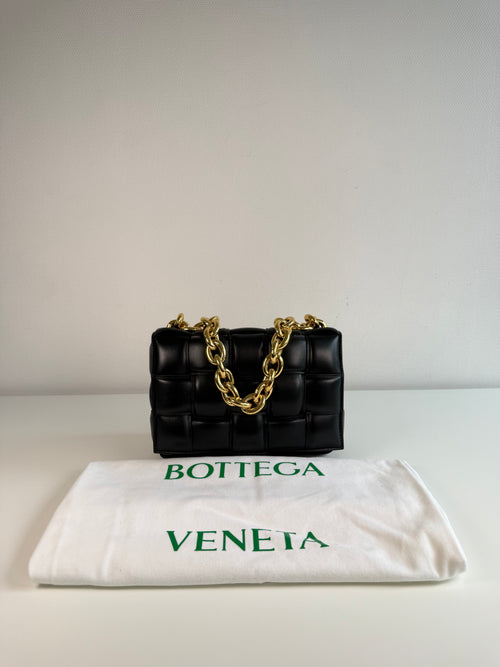 Chain Cassette en cuir Noir