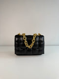 Chain Cassette en cuir Noir