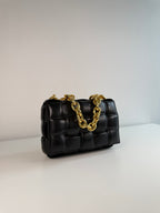 Chain Cassette en cuir Noir