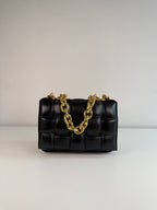Chain Cassette en cuir Noir
