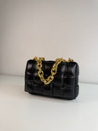 Chain Cassette en cuir Noir