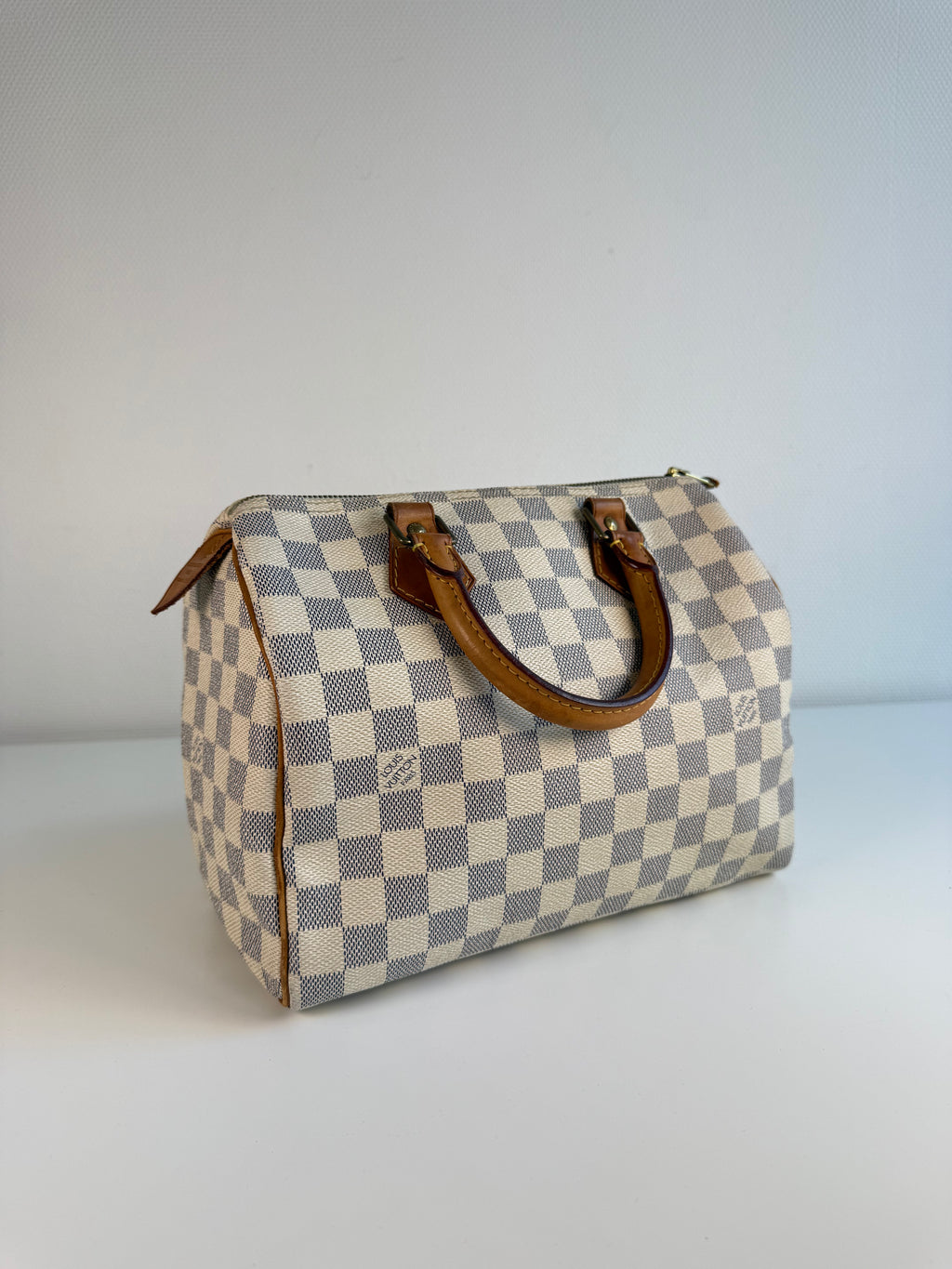 Speedy 25 en toile Damier blanc