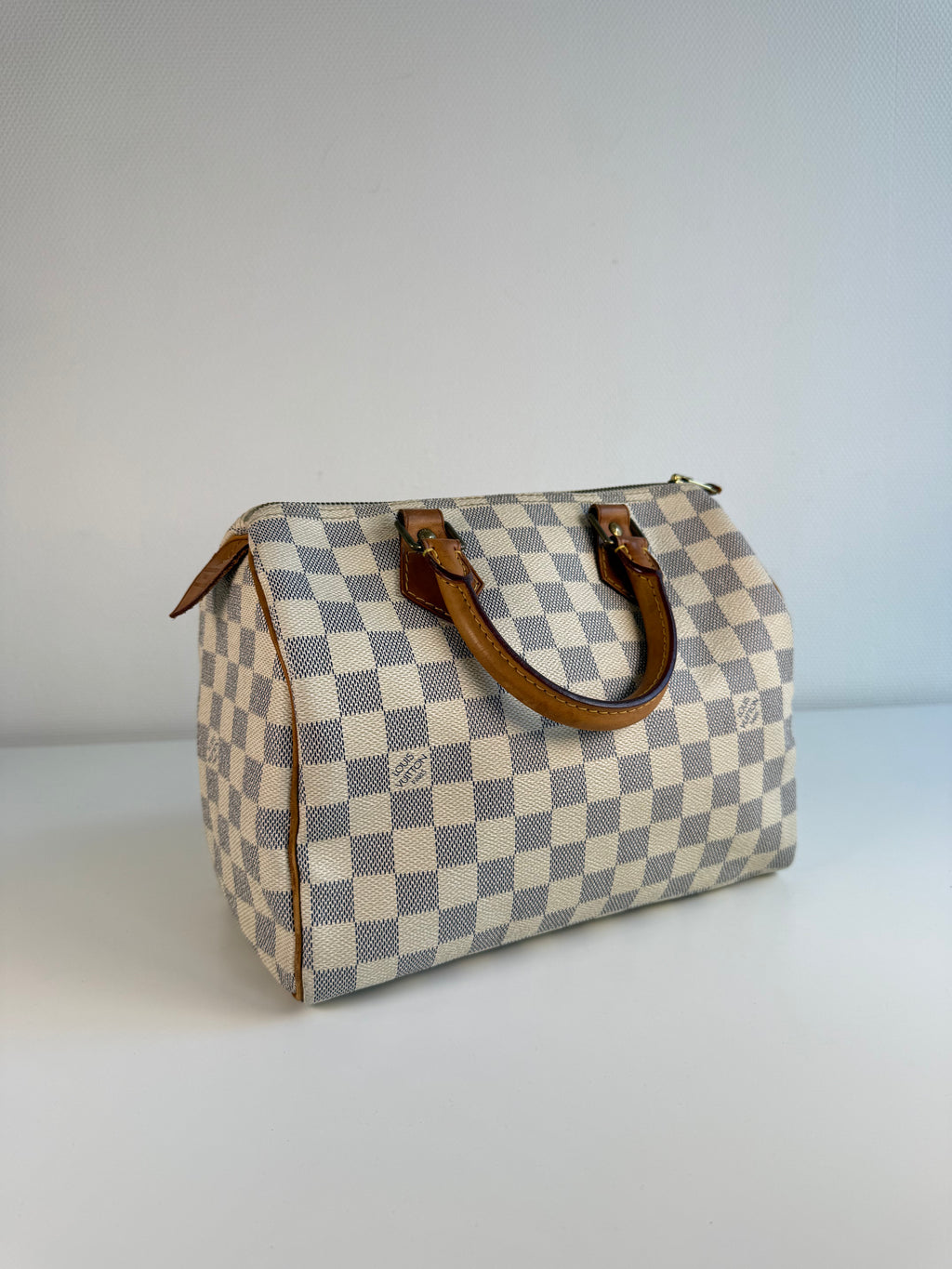 Speedy 25 en toile Damier blanc