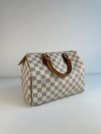 Speedy 25 en toile Damier blanc