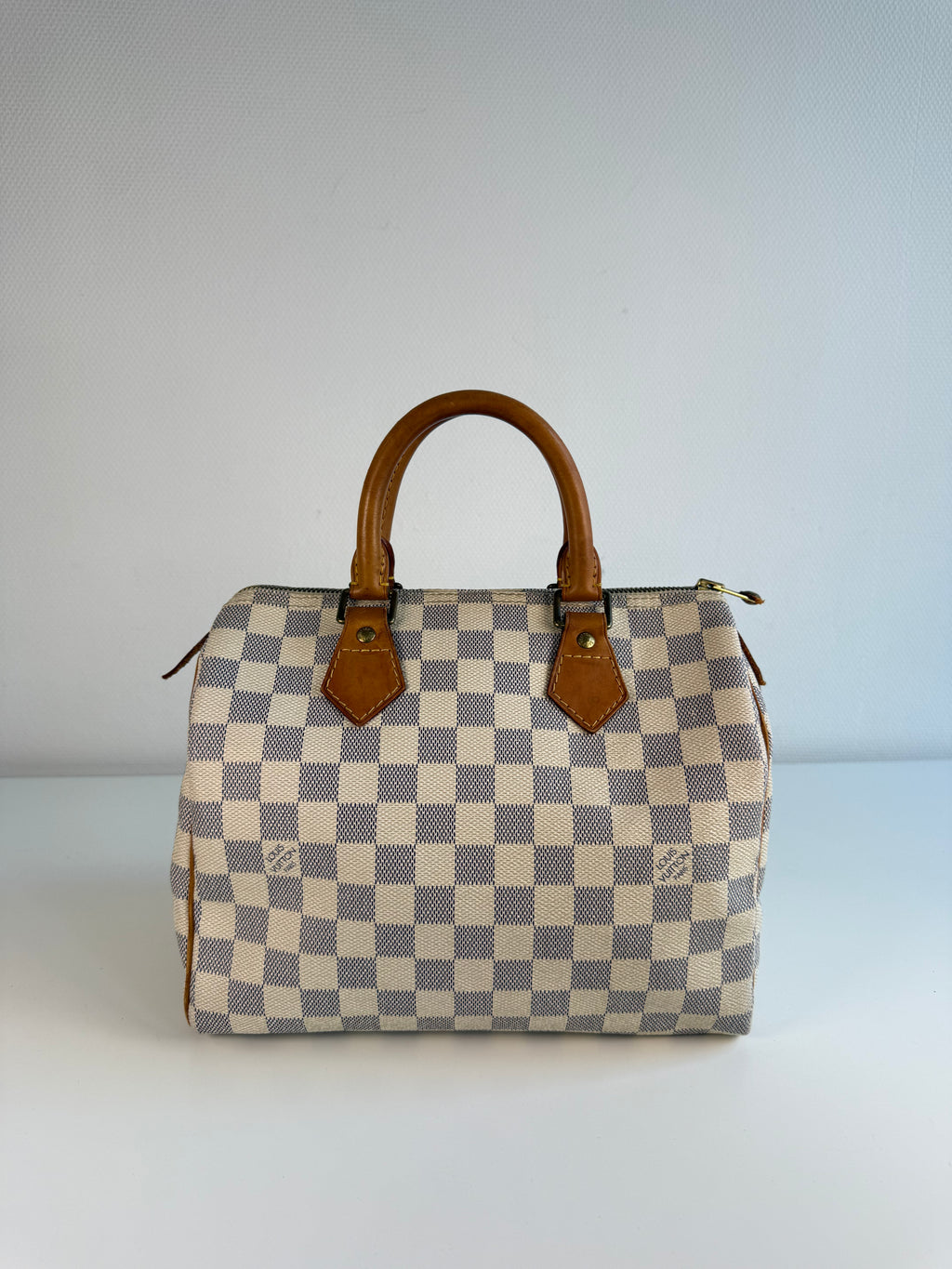 Speedy 25 en toile Damier blanc