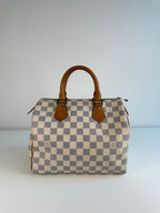 Speedy 25 en toile Damier blanc