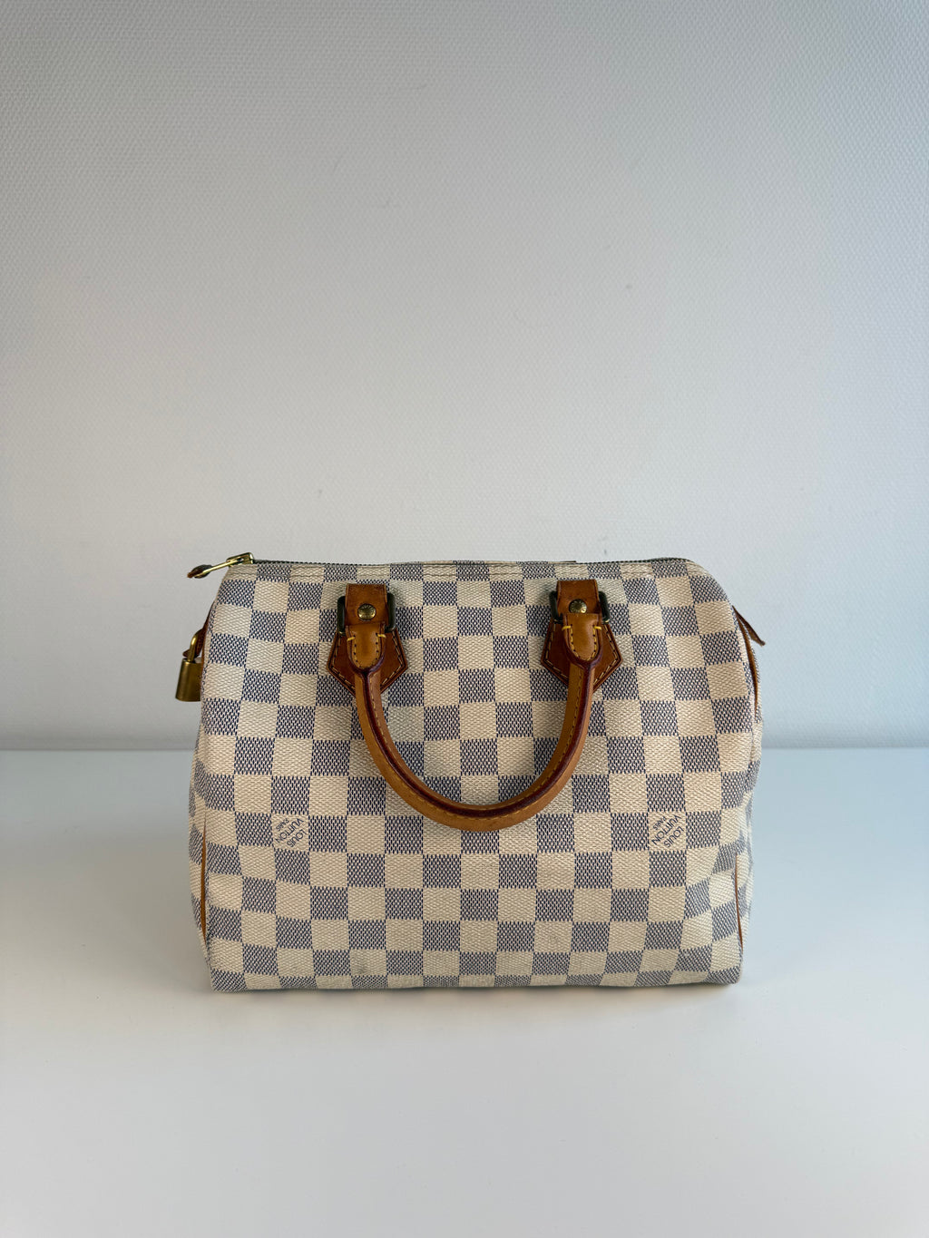 Speedy 25 en toile Damier blanc
