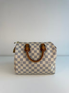 Speedy 25 en toile Damier blanc