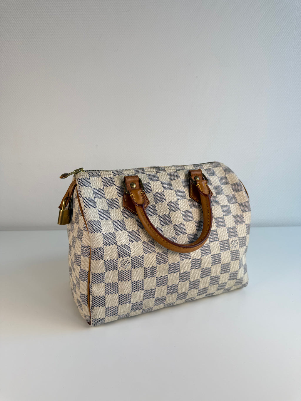 Speedy 25 en toile Damier blanc
