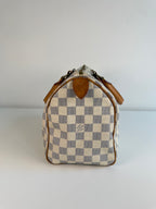 Speedy 25 en toile Damier blanc