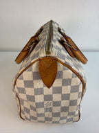 Speedy 25 en toile Damier blanc