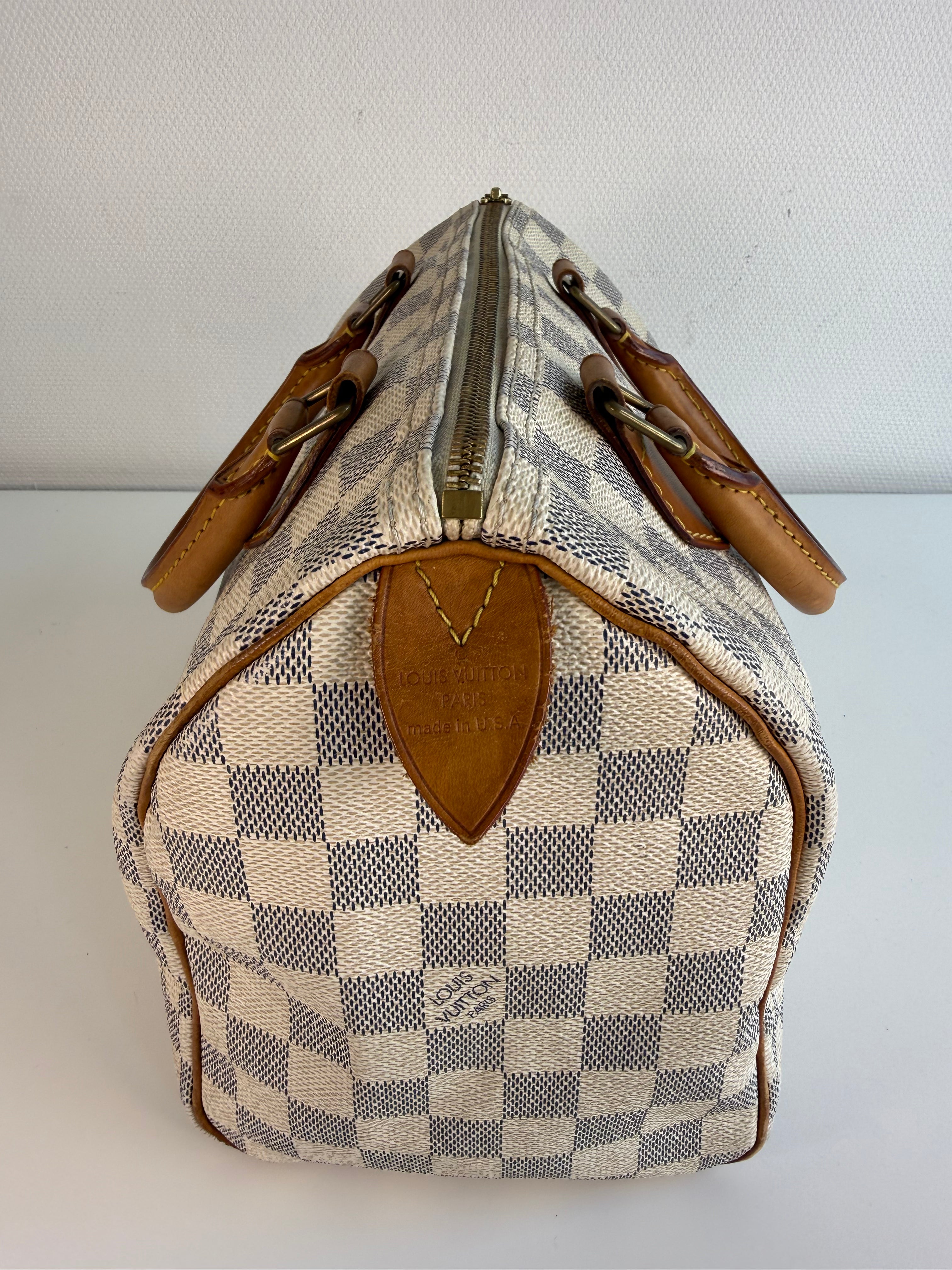 Speedy 25 en toile Damier blanc