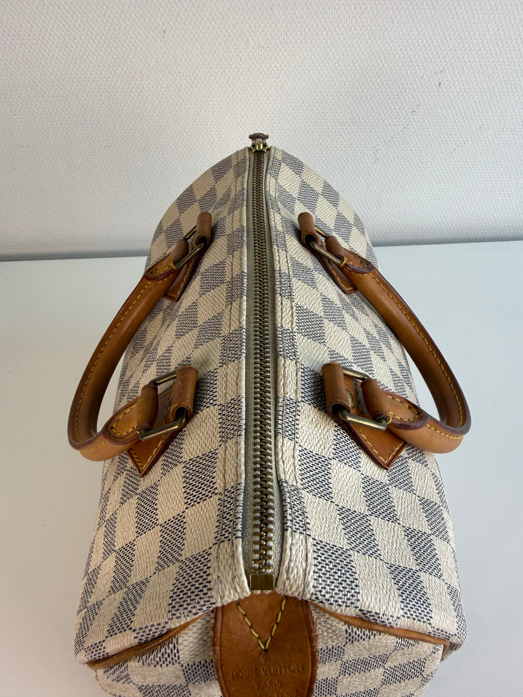 Speedy 25 en toile Damier blanc