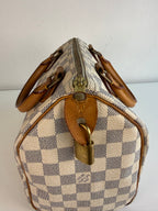 Speedy 25 en toile Damier blanc