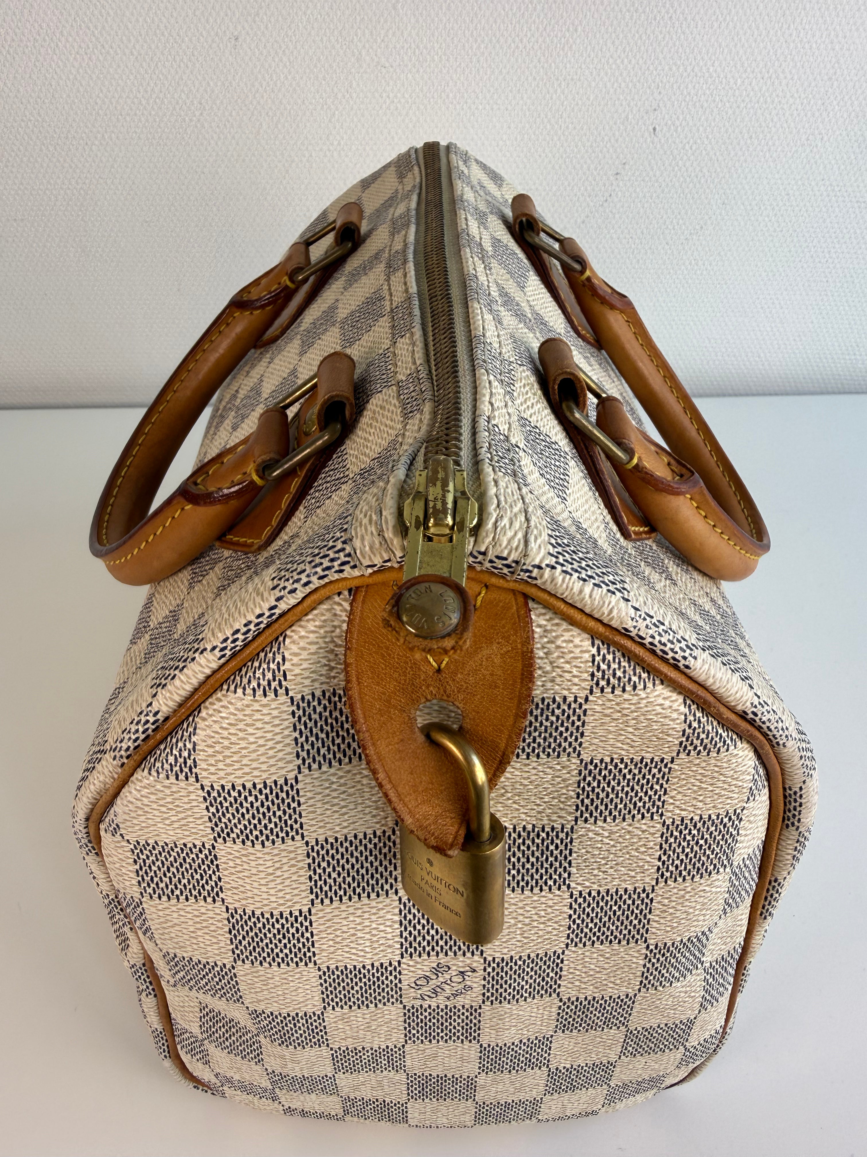 Speedy 25 en toile Damier blanc