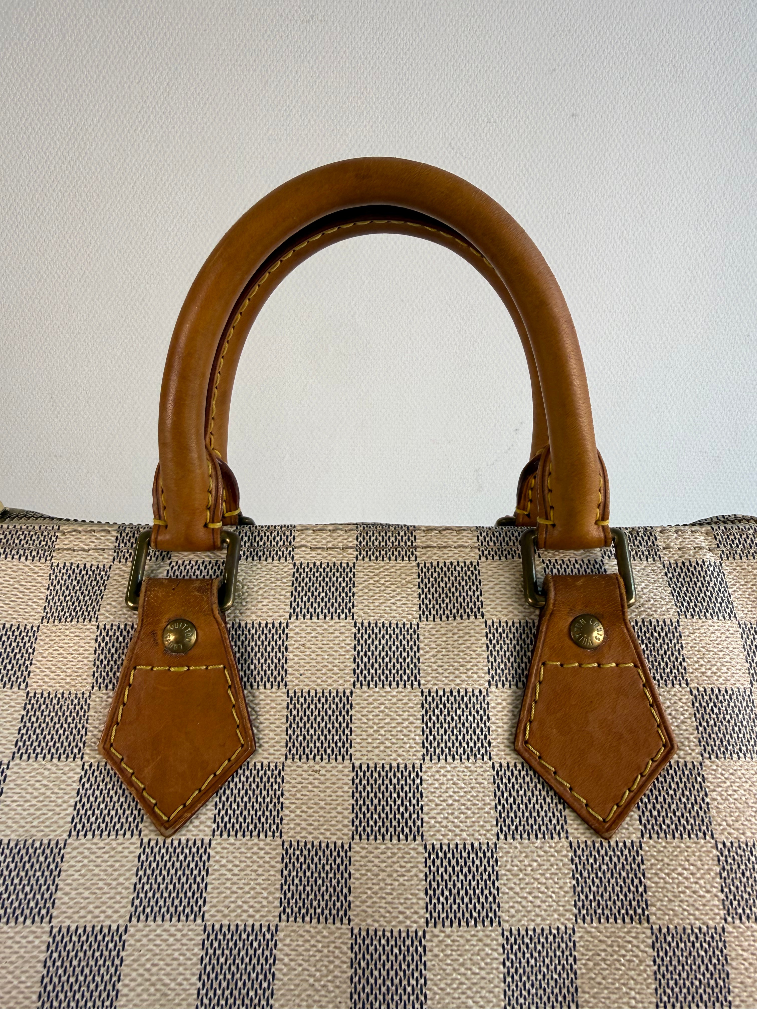 Speedy 25 en toile Damier blanc
