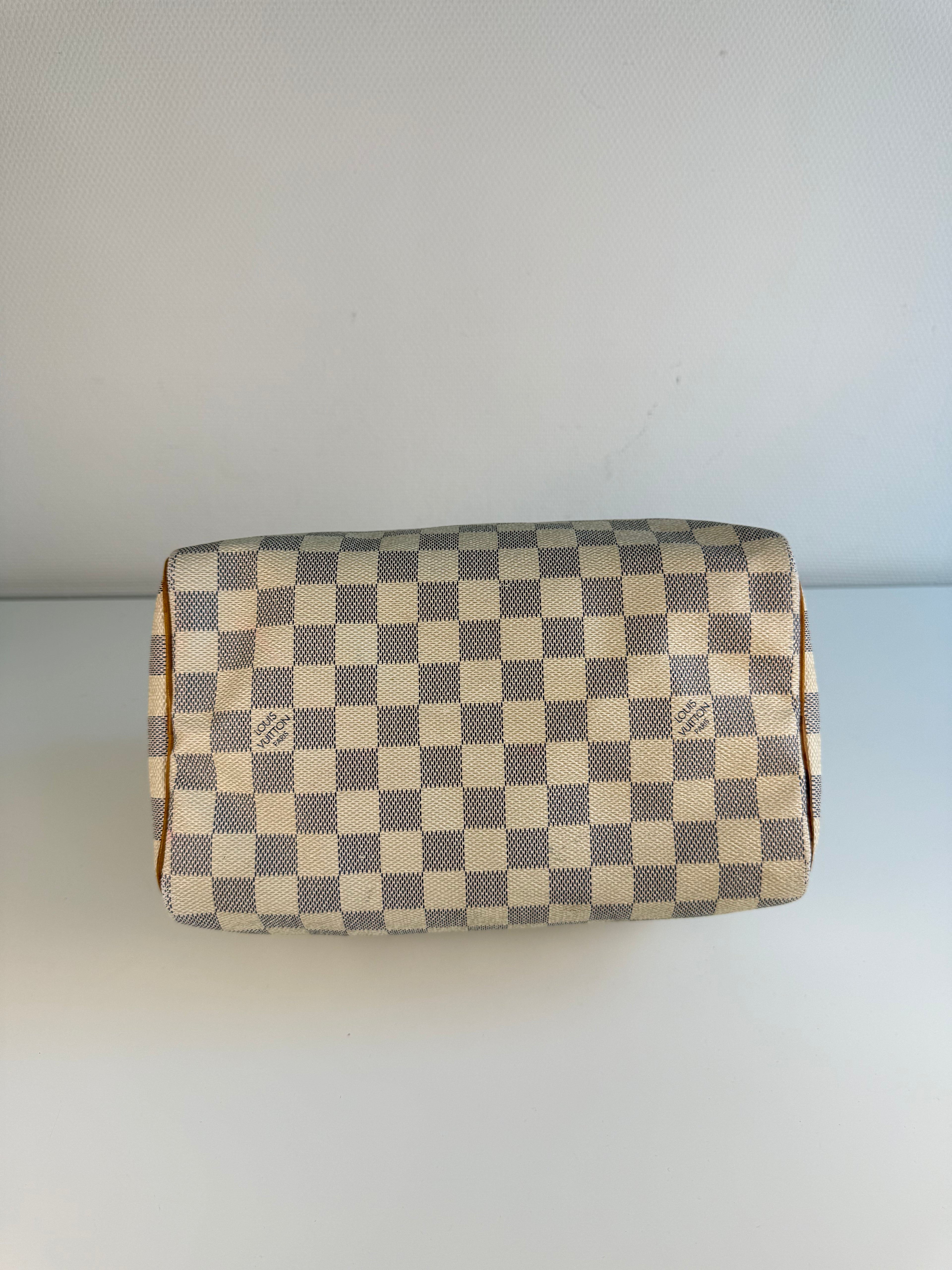 Speedy 25 en toile Damier blanc