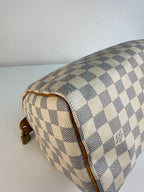 Speedy 25 en toile Damier blanc