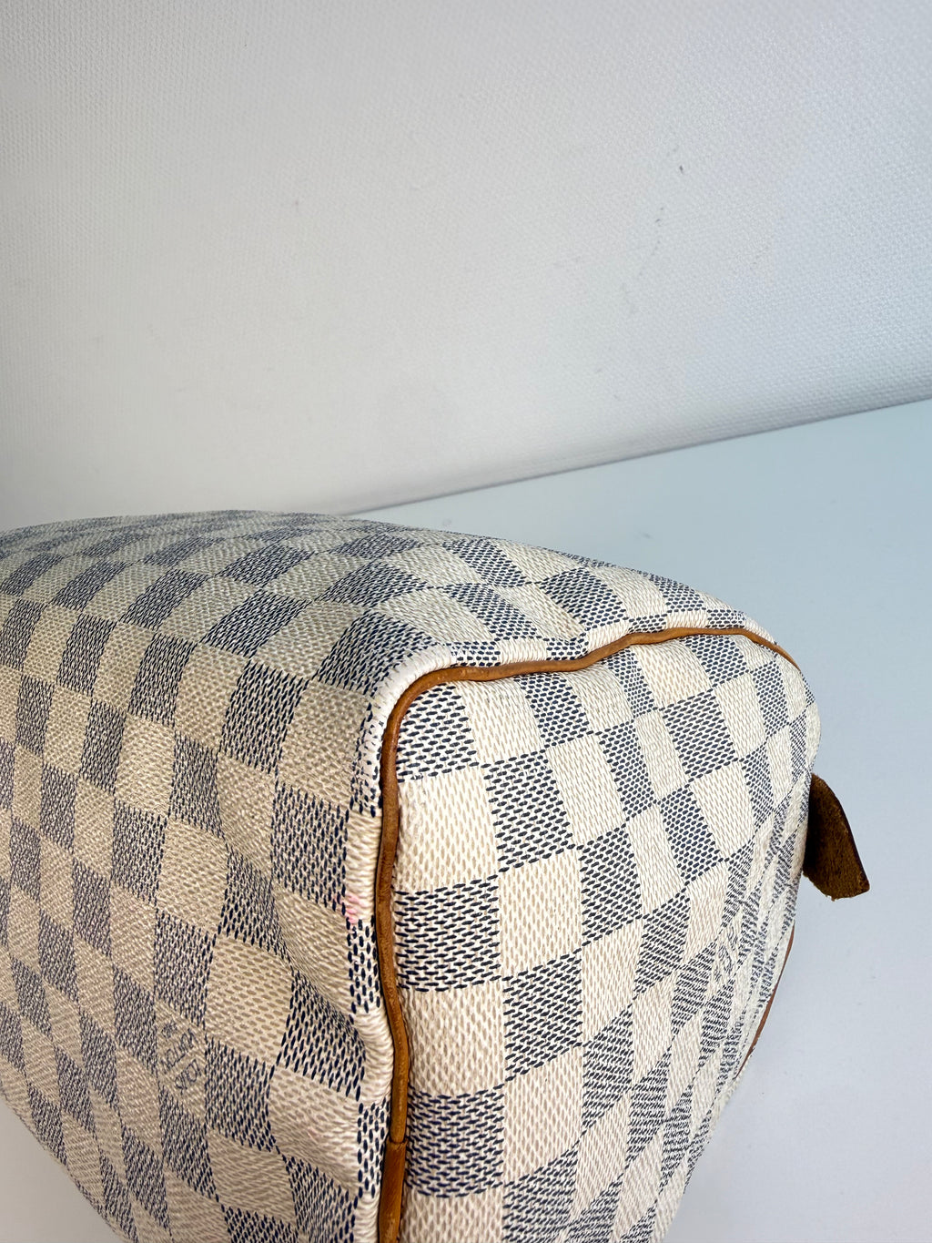 Speedy 25 en toile Damier blanc
