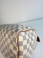 Speedy 25 en toile Damier blanc