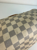 Speedy 25 en toile Damier blanc