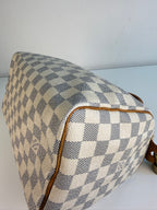 Speedy 25 en toile Damier blanc