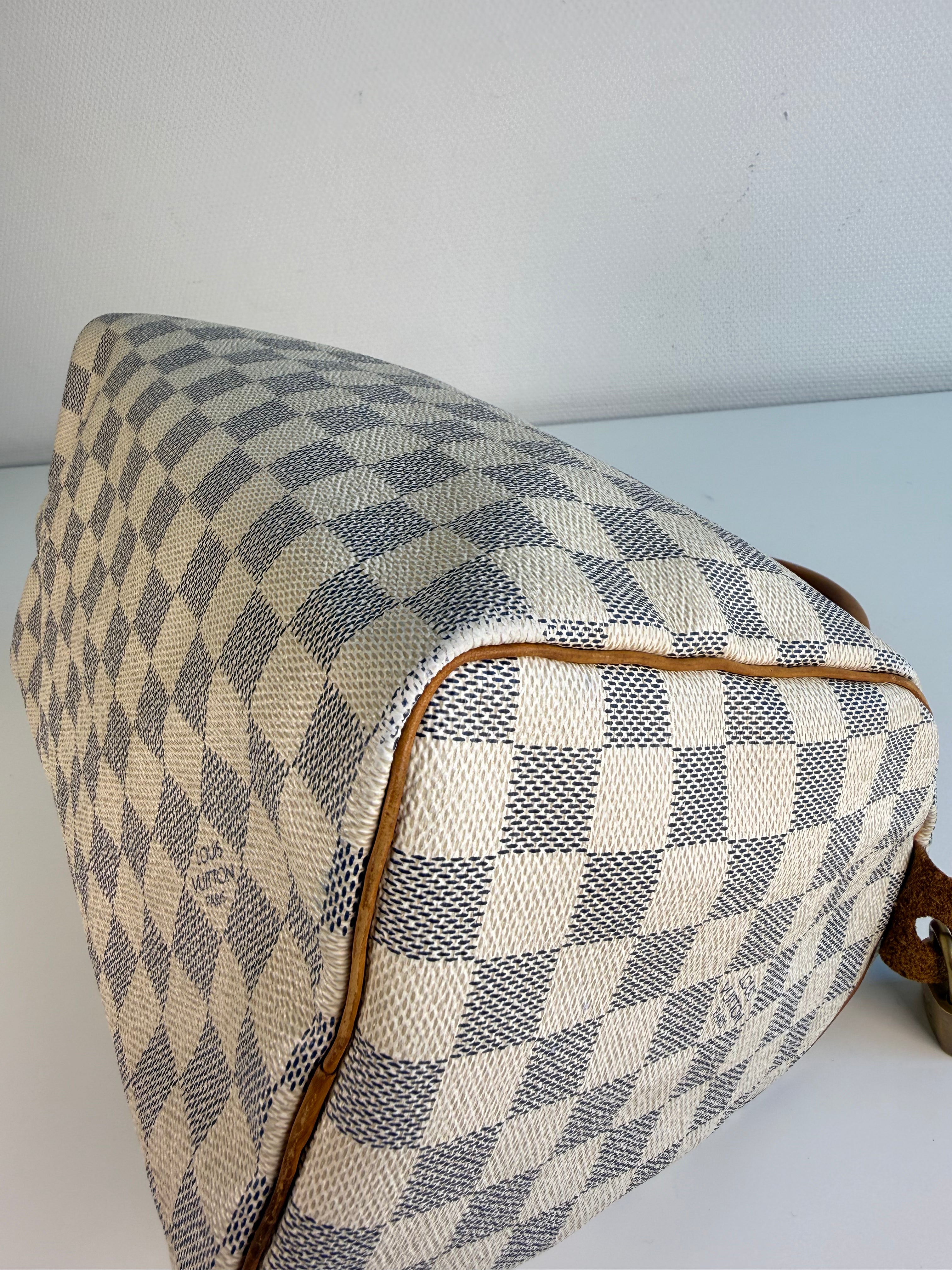 Speedy 25 en toile Damier blanc