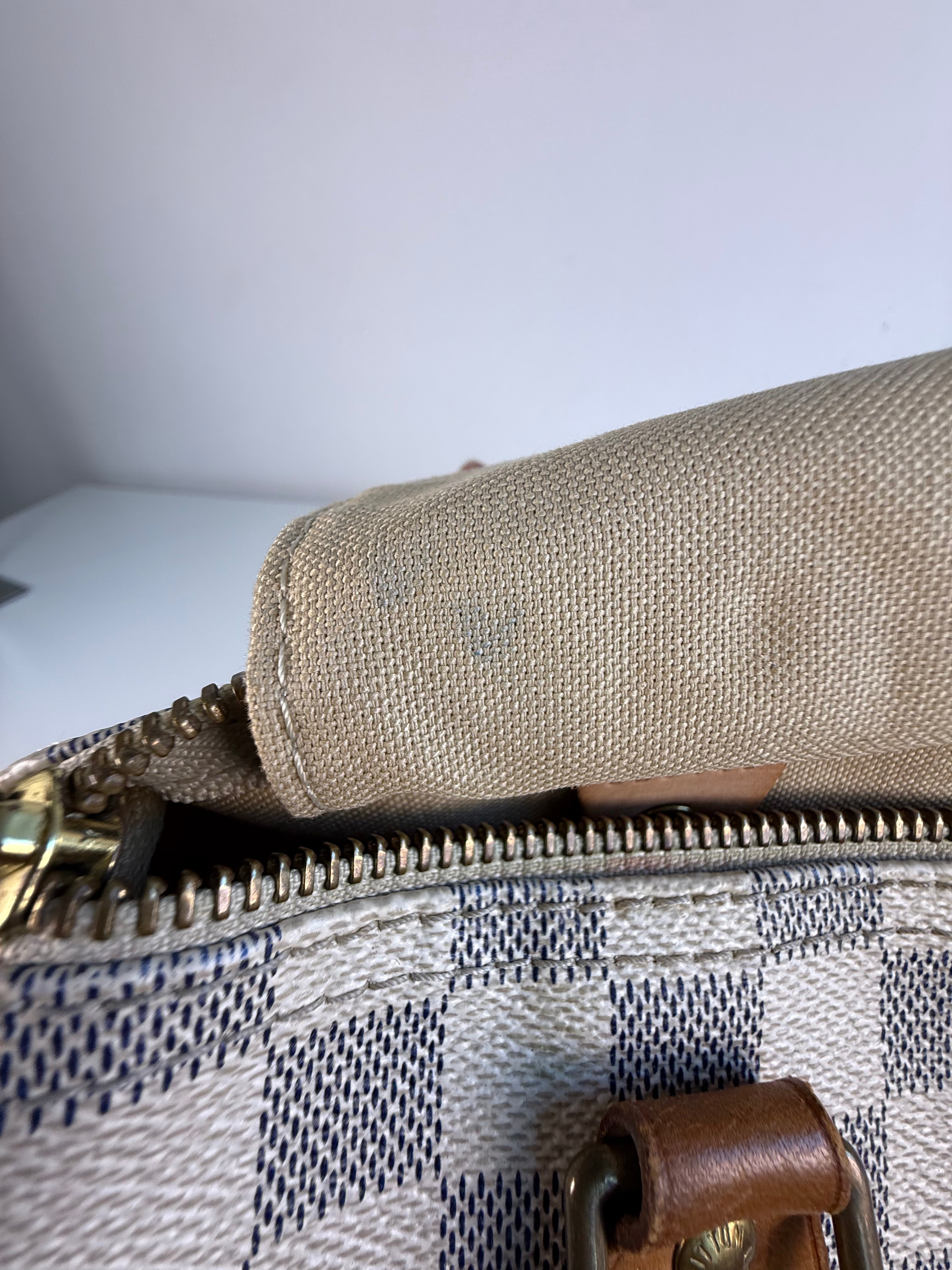 Speedy 25 en toile Damier blanc