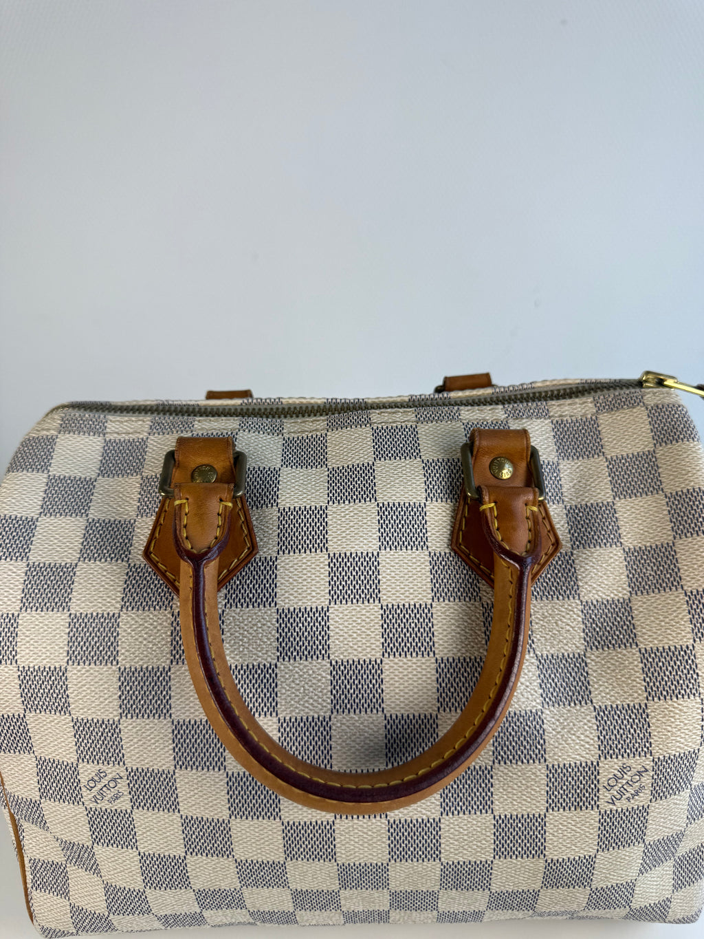 Speedy 25 en toile Damier blanc