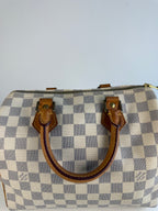 Speedy 25 en toile Damier blanc