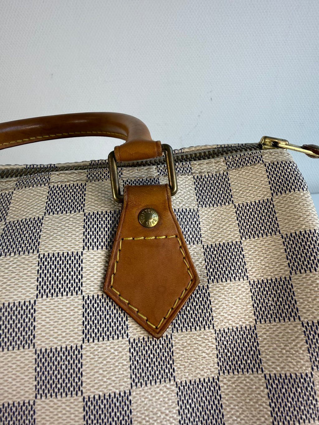 Speedy 25 en toile Damier blanc