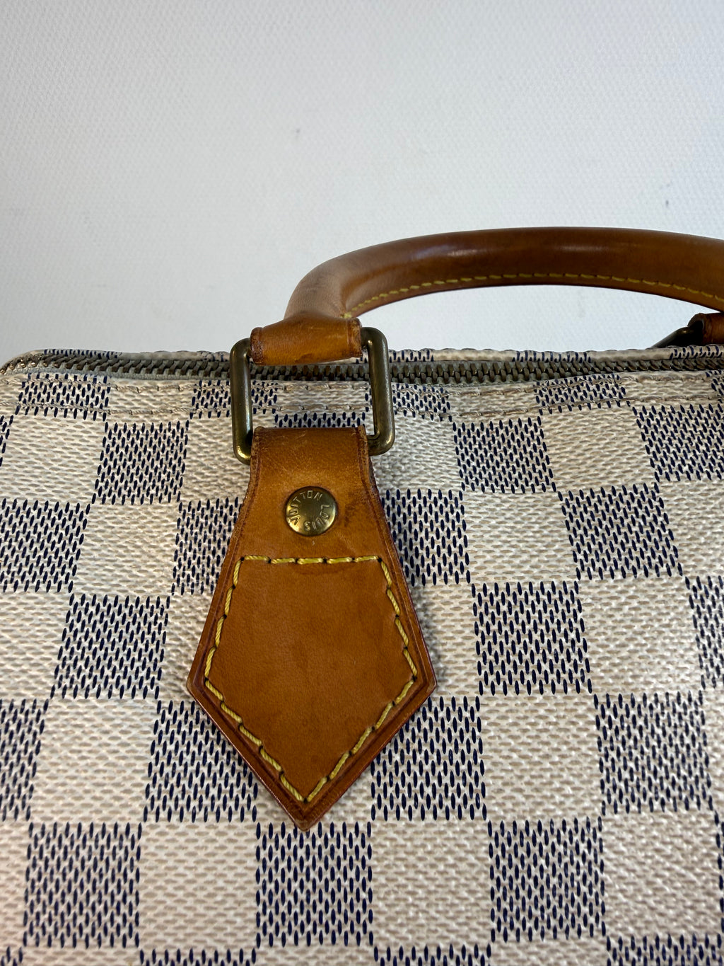 Speedy 25 en toile Damier blanc