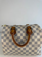 Speedy 25 en toile Damier blanc