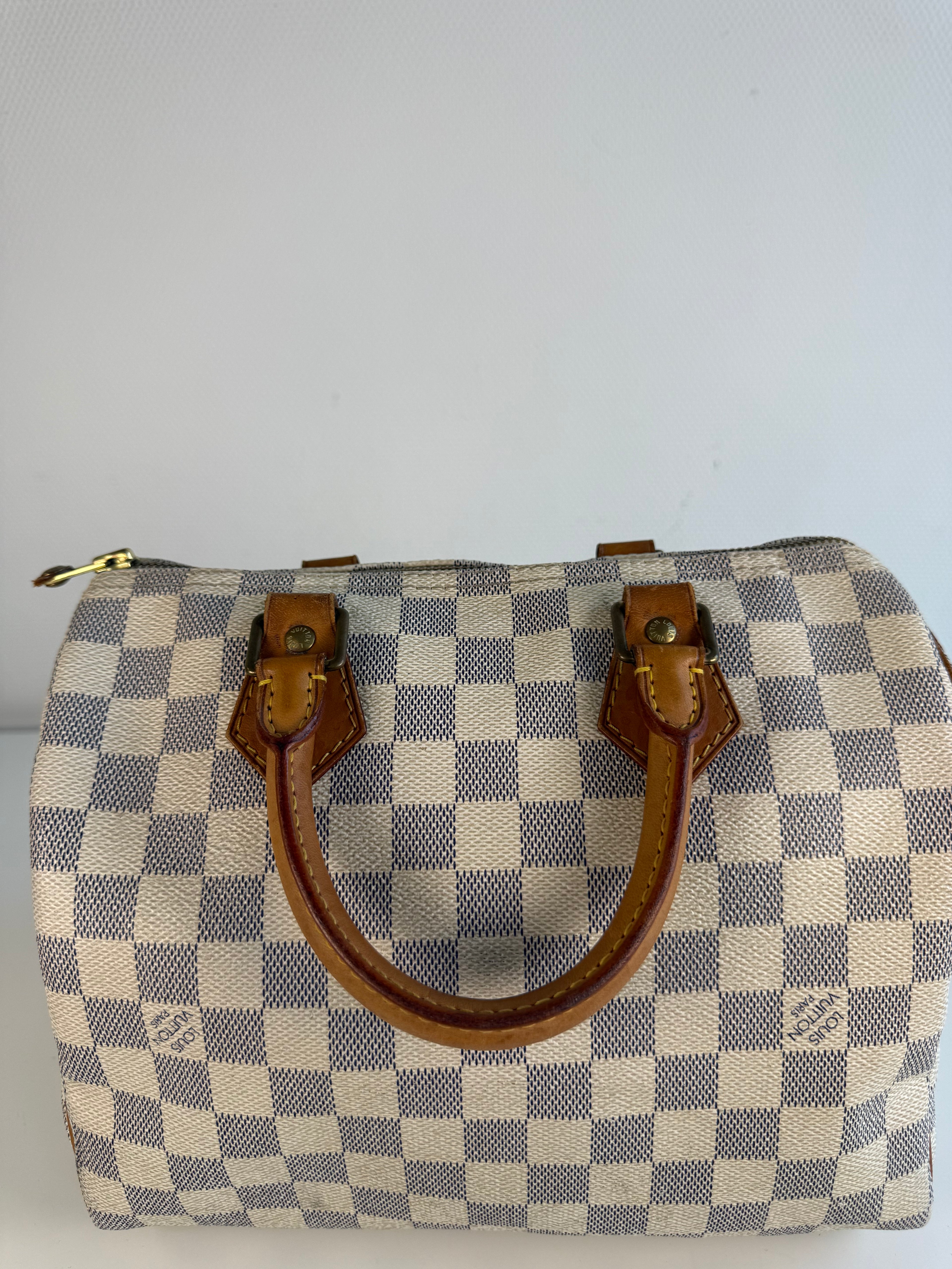 Speedy 25 en toile Damier blanc