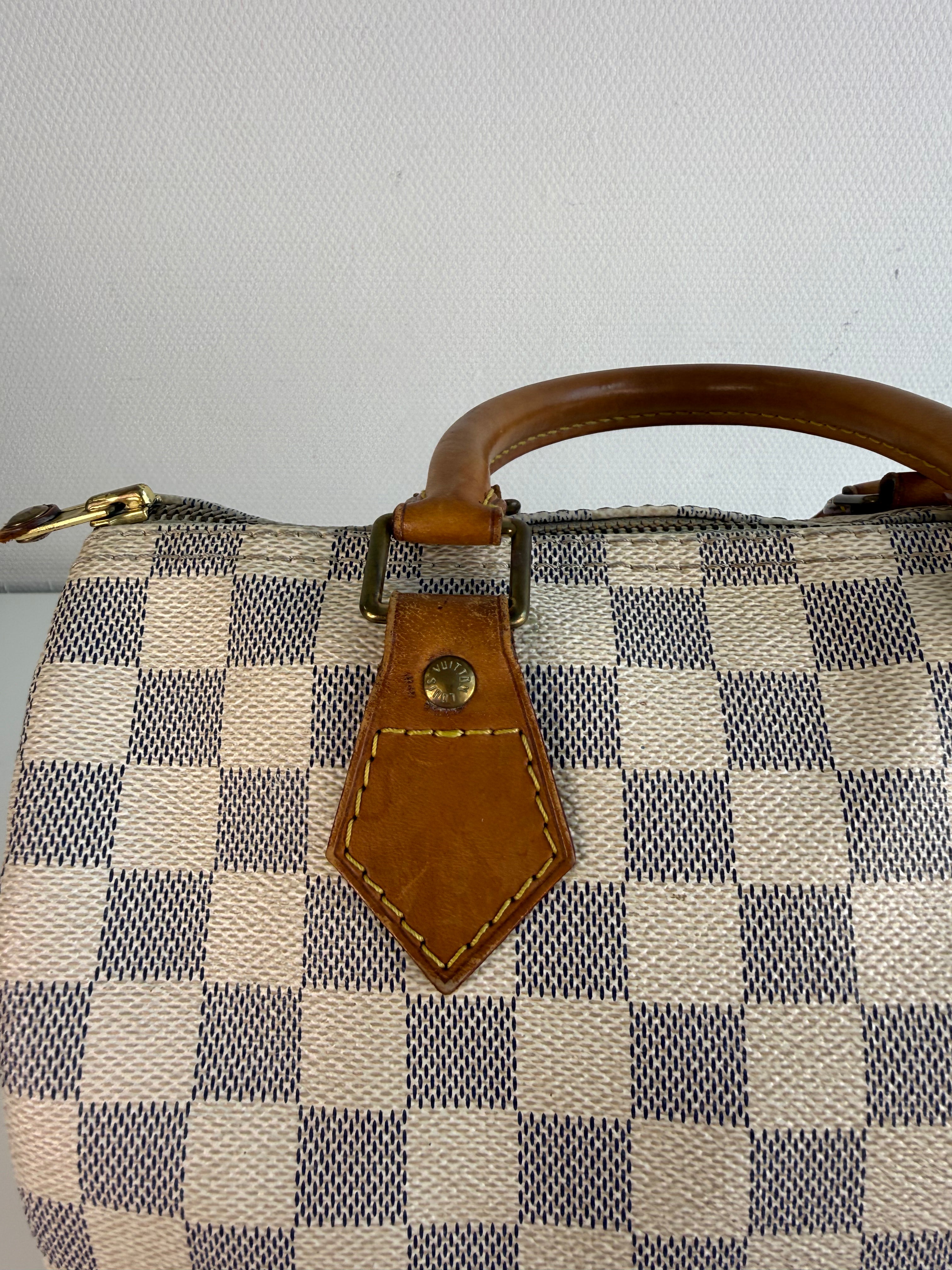 Speedy 25 en toile Damier blanc