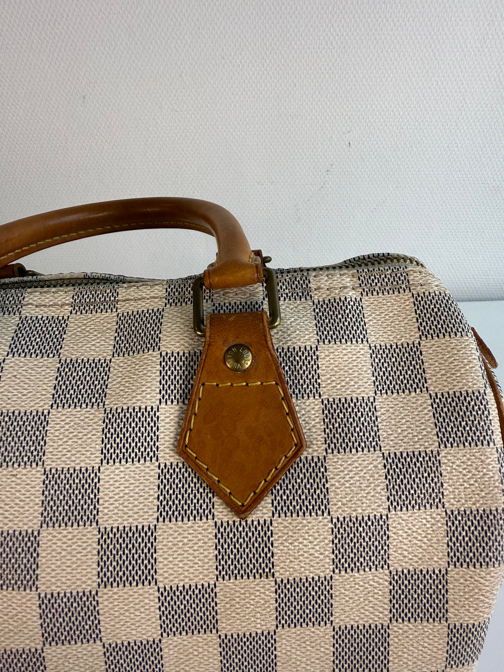 Speedy 25 en toile Damier blanc