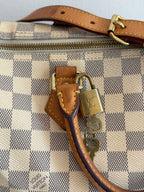 Speedy 35 à bandoulière en toile Damier blanc